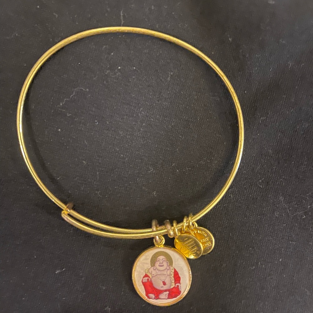 Alex And Ani Brass Laughing Buddha Charm Bangle